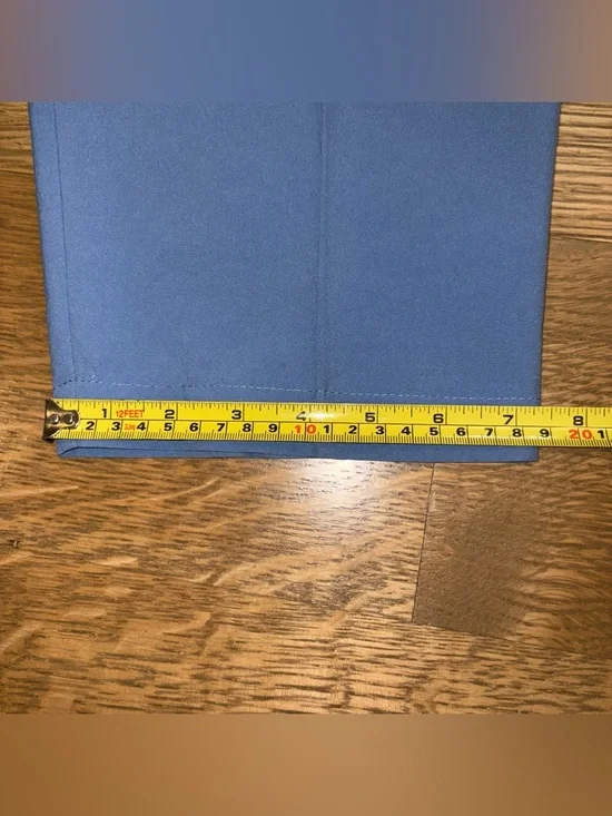 Women’s Vintage High Waisted Elastic-Waist Pull-On Work Pants Light Blue Office - Picture 9 of 10